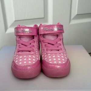 Pink Minnie Mouse High Top Kids Shoes